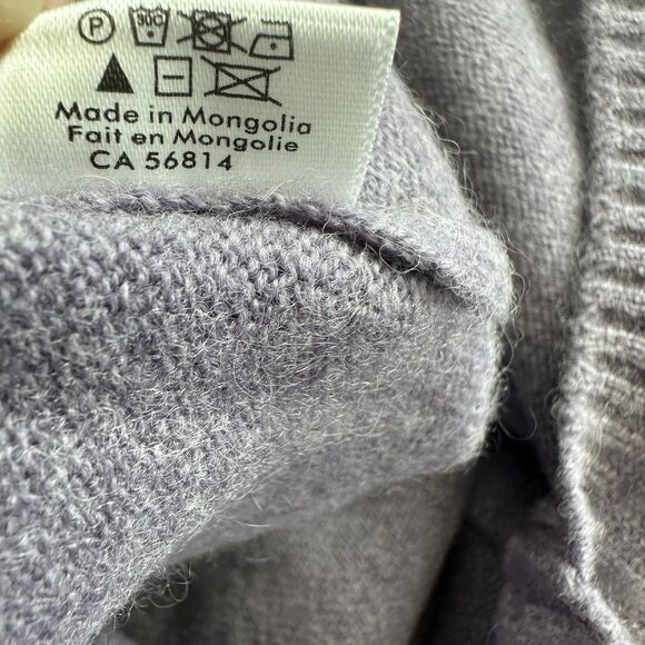 NWT Black goat Cashmere Dress Lilac Gathered Waist Knee Length Sweater Dress L - Picture 4 of 13